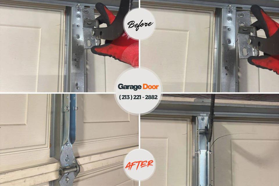 Before and after: garage door repair Princeton, NJ